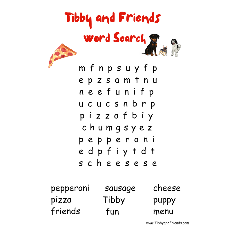 Pizza Word Search